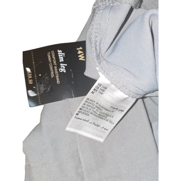 J.M. Collection Pull On Studded-Rivet Ankle Pants 14W Tummy Control Slacks Gray - Picture 7 of 7